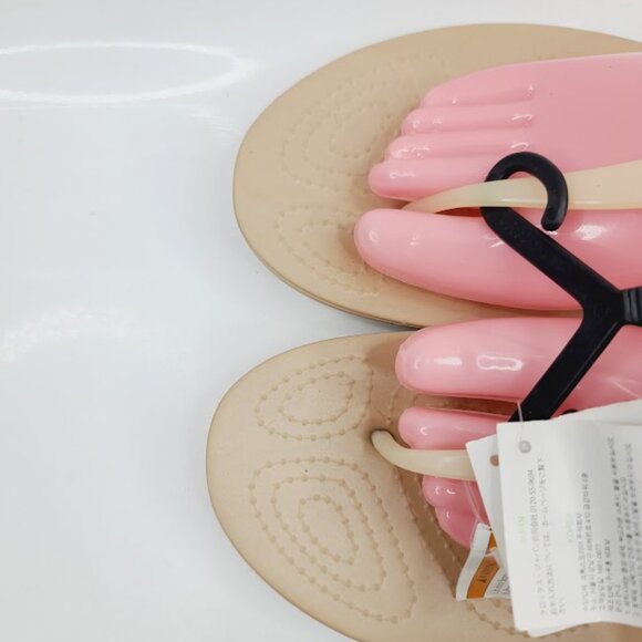 Crocs Women's Beige Isabella Slip-On T-Strap Casual Sandal Size US 10 - Picture 4 of 7